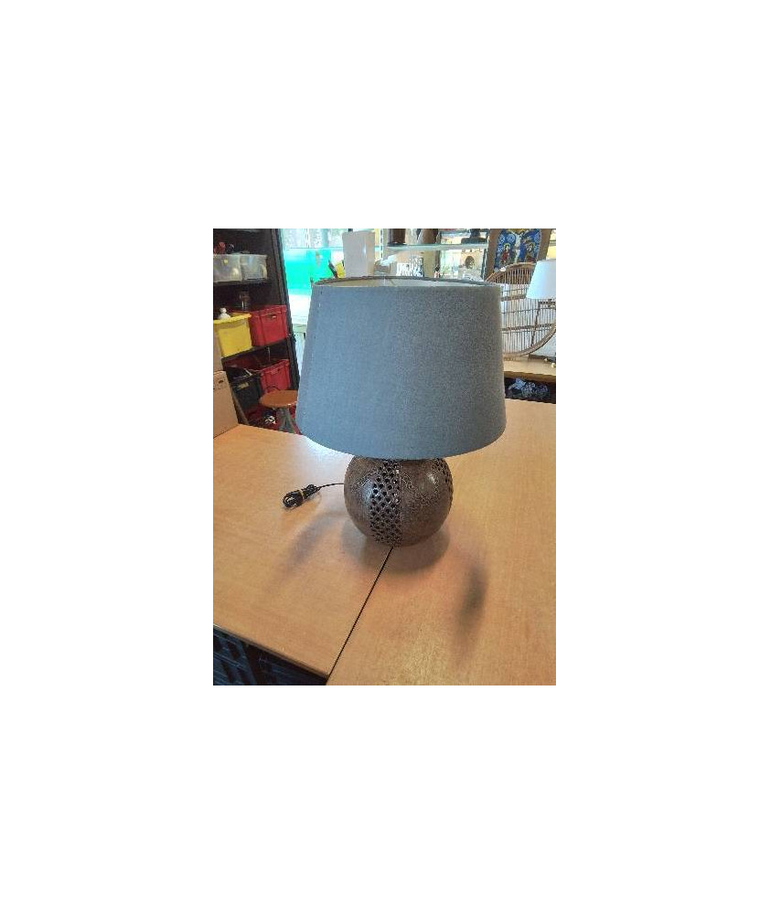 LAMPE BOULE METAL AJ GRIS 