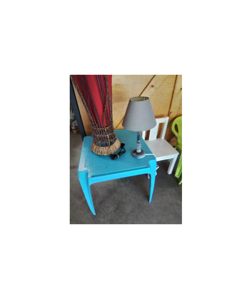 LAMPE COLONNE BLEU AJ GRIS 