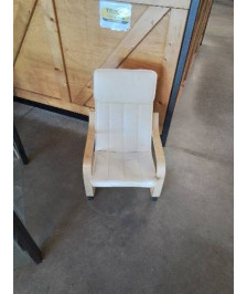 FAUTEUIL ENFANT BOIS TISSU ECRU 