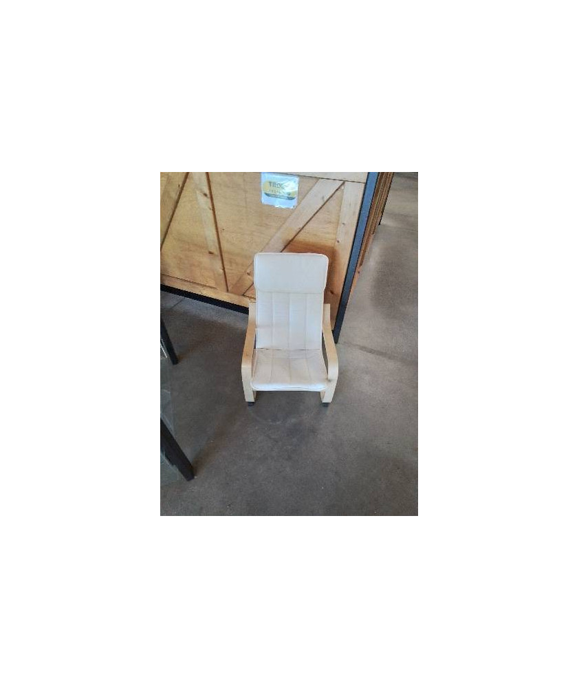 FAUTEUIL ENFANT BOIS TISSU ECRU 