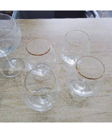 LOT 4 VERRES LISERET OR