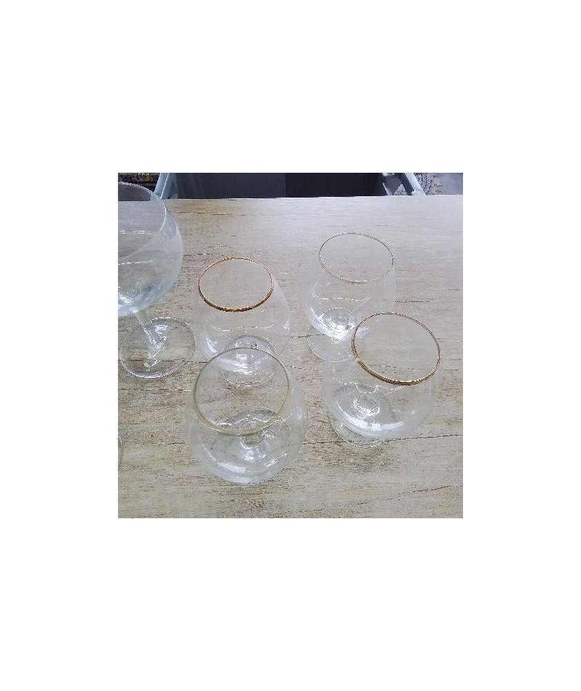LOT 4 VERRES LISERET OR