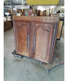 BUFFET 2 CORPS BOIS MOULURÉ ET SCULPTÉ 4 PORTES 