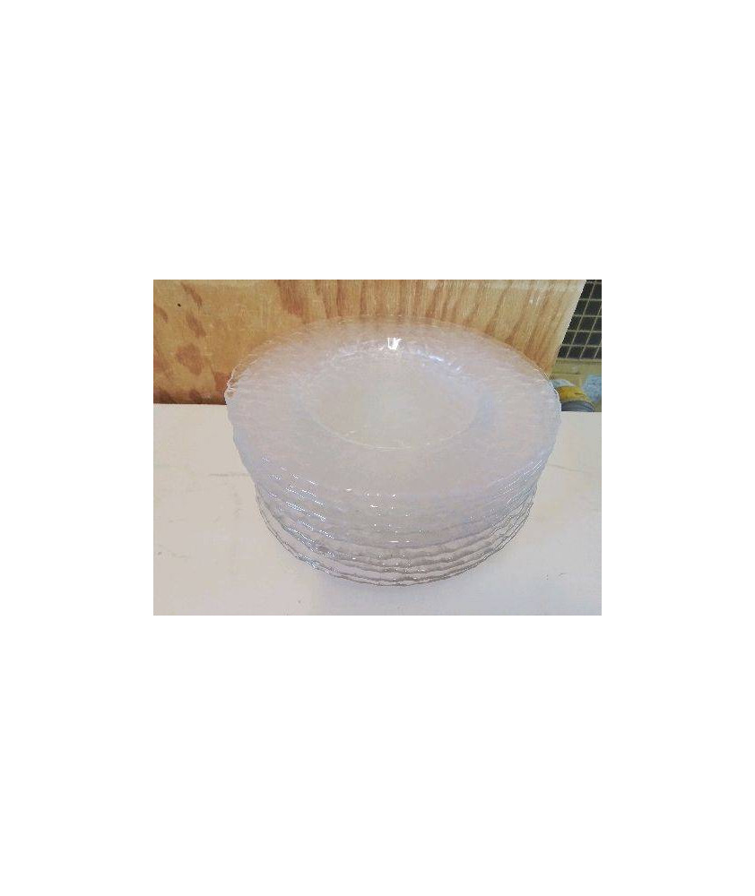 LOT DE 12 ASSIETTES A DESSERT EN VERRE