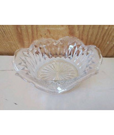 SALADIER COUPE DE FRUIT EN VERRE MOULÉ 