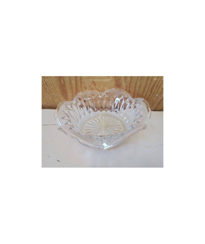 SALADIER COUPE DE FRUIT EN VERRE MOULÉ 