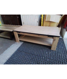 GRANDE TABLE BASSE PLACAGE CHENE TYPE INDUSTIEL