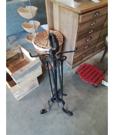 SERVITEUR DE CHEMINÉE FER FORGÉ 5 PIÈCES 