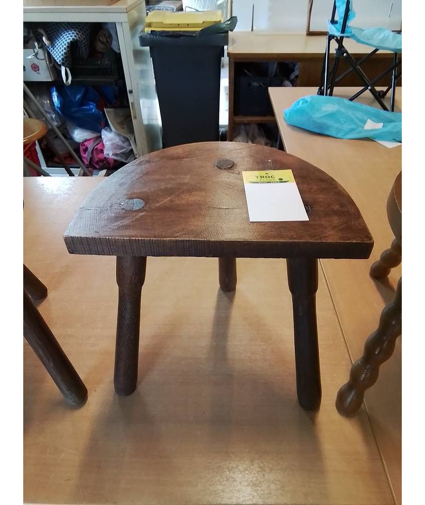 PORTE PLANTE DEMI LUNE BOIS TRIPODE 
