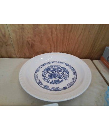 PLAT MOTIF FLORAL BLEU 