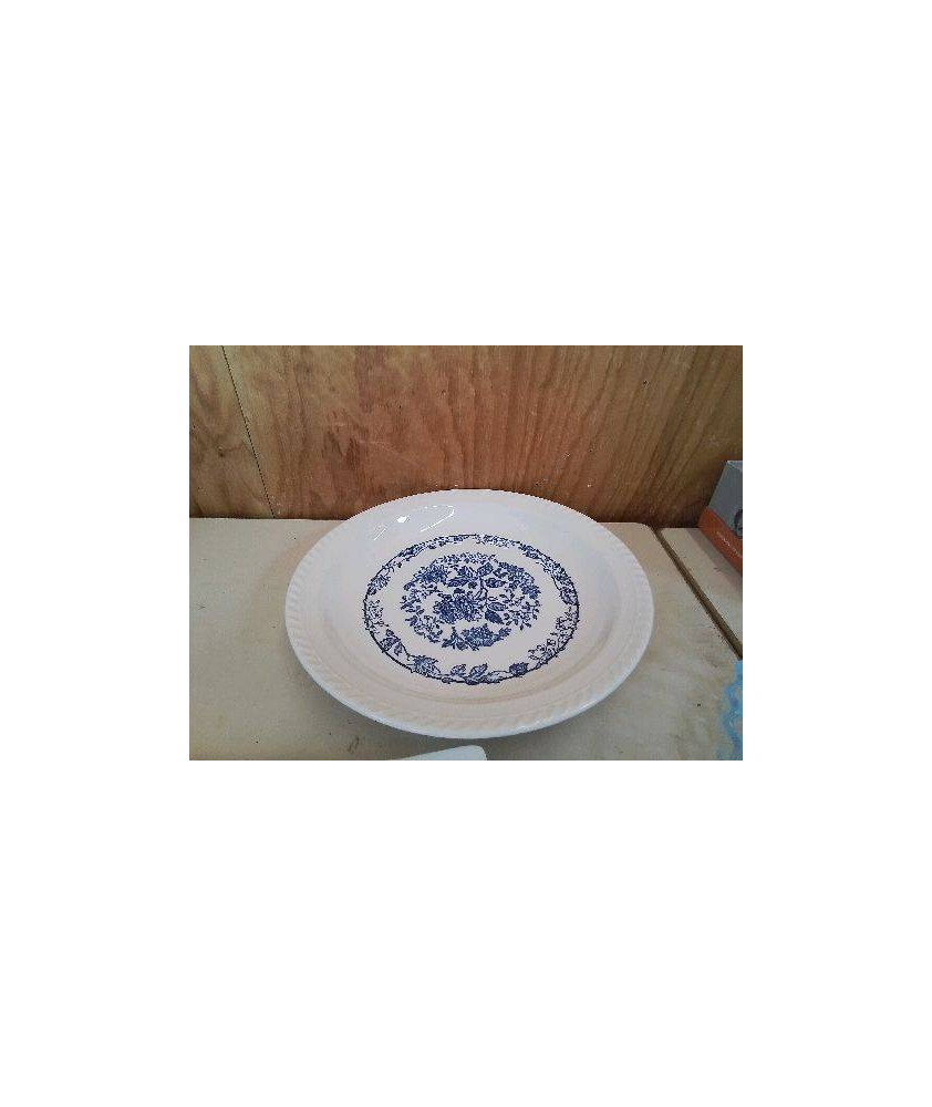 PLAT MOTIF FLORAL BLEU 