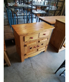 BUFFET PIN 2 PORTES AU COEUR 2 TIROIRS 