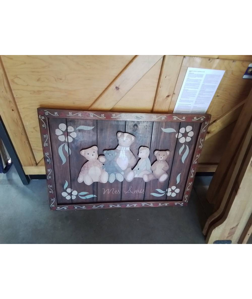 TABLEAU RECTANGULAIRE BOIS AU NOUNOURS MES AMIS COUNTRY CORNER 
