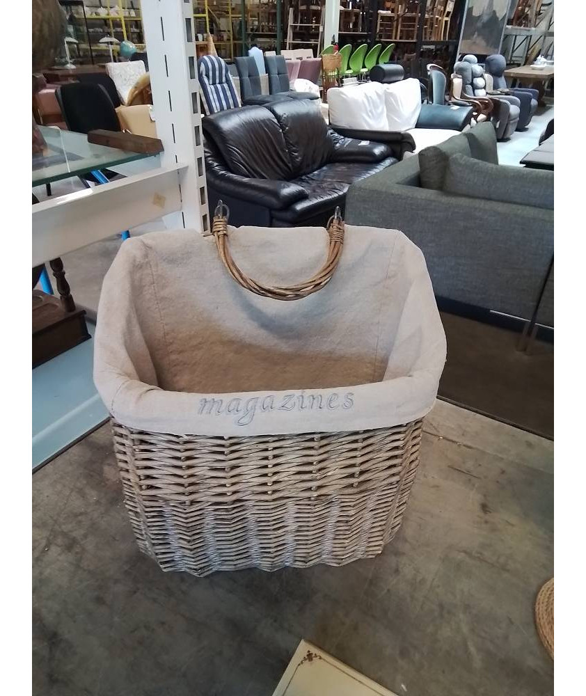 PORTE REVUES OSIER ET TISSU 