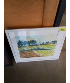AQUARELLE PAYSAGE DE CAMPAGNE