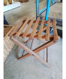 TABOURET PLIANT BOIS AJOURÉ DÉBUT XXE