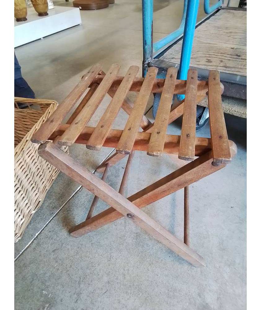 TABOURET PLIANT BOIS AJOURÉ DÉBUT XXE
