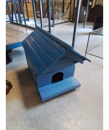 NICHE A OISEAUX BOIS PEINT BLEU