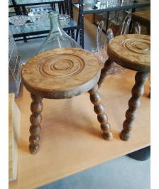 PORTE PLANTE ROND BOIS PIEDS CHAPELET 