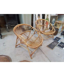 FAUTEUIL DE JARDIN CORBEILLE EN ROTIN