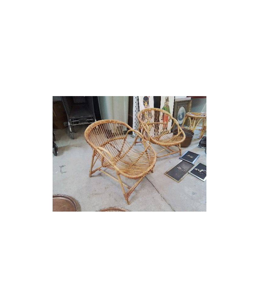 FAUTEUIL DE JARDIN CORBEILLE EN ROTIN