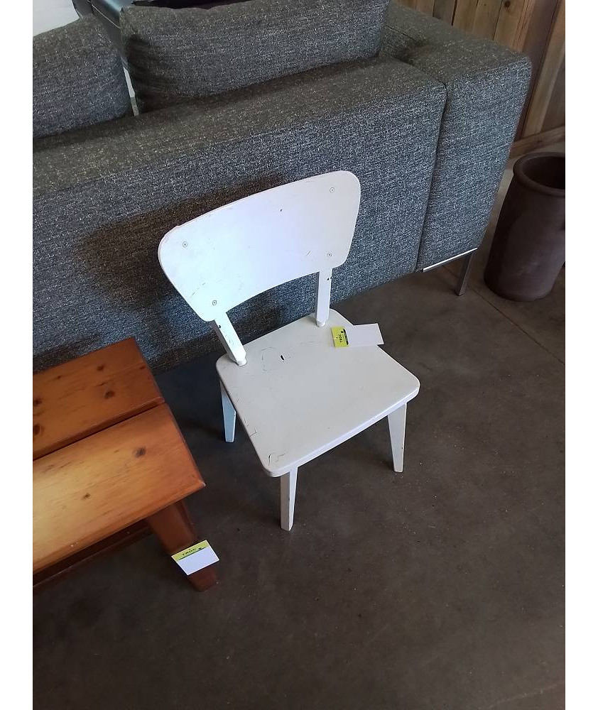 CHAISE ENFANT BOIS PEINT BLANC ANNÉES 50