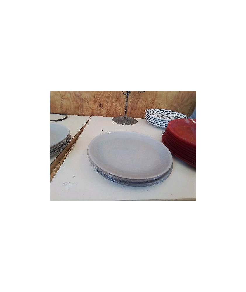 LOT DE 5 ASSIETTES À DESSERT GRISE 