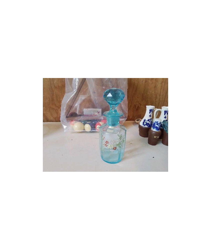 PETITE CARAFE BLEU MOTIF FLORAL 