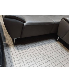 CANAPÉ CUIR GRIS 2 PLACES 