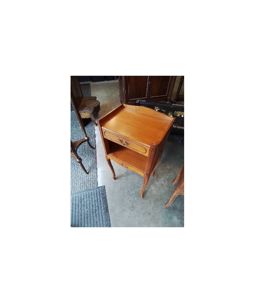 CHEVET BOIS CLAIR 1 TIROIR 1 NICHE STYLE REGENCE 