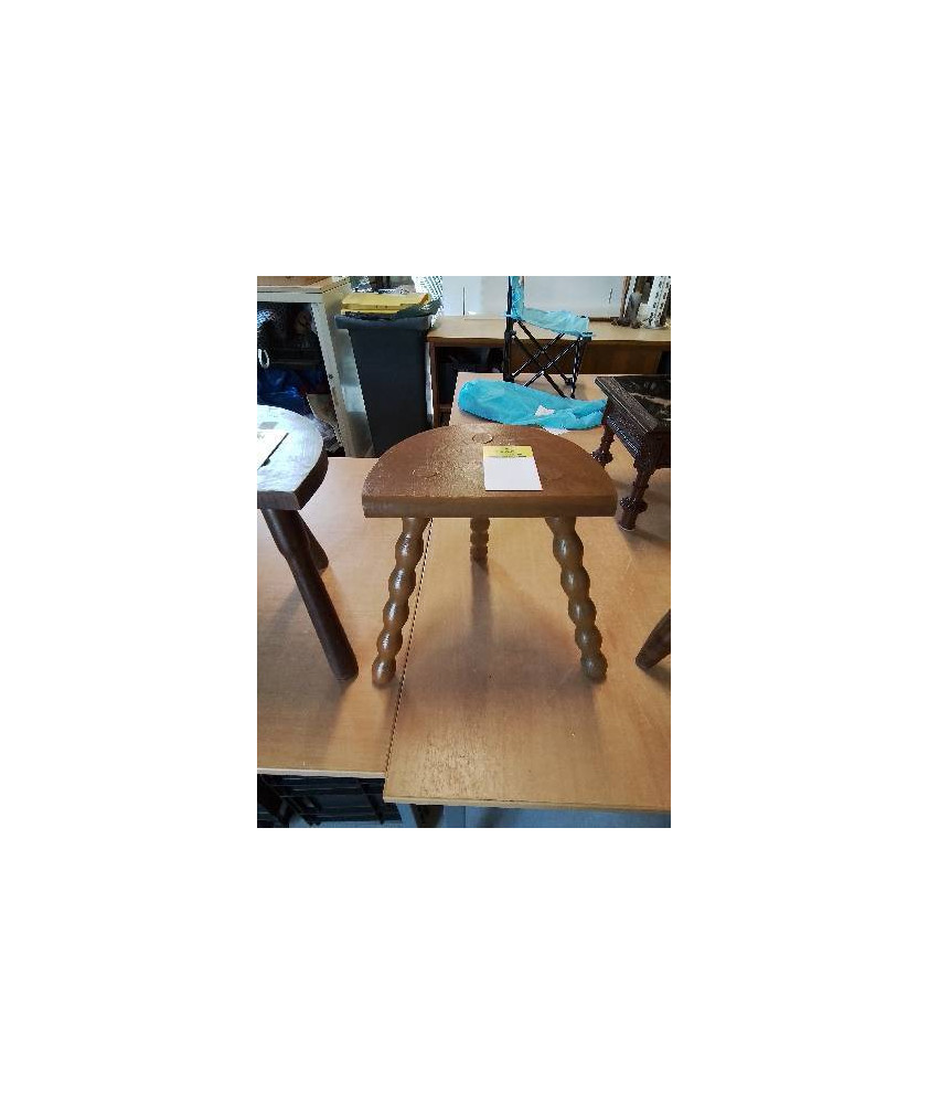 PORTE PLANTE DEMI LUNE TRIPODE PIEDS CHAPELET BOIS 