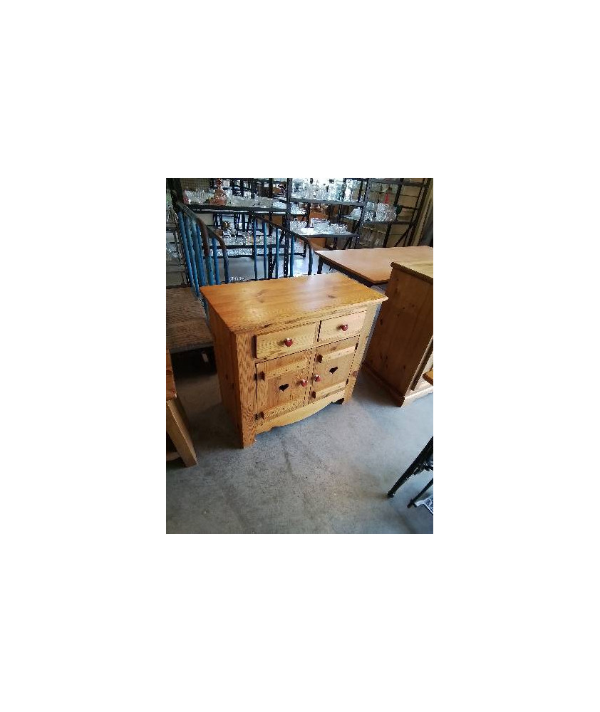 BUFFET PIN 2 PORTES AU COEUR 2 TIROIRS 