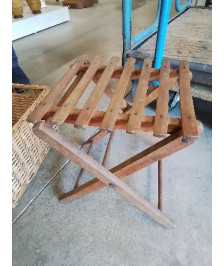 TABOURET PLIANT BOIS AJOURÉ DÉBUT XXE