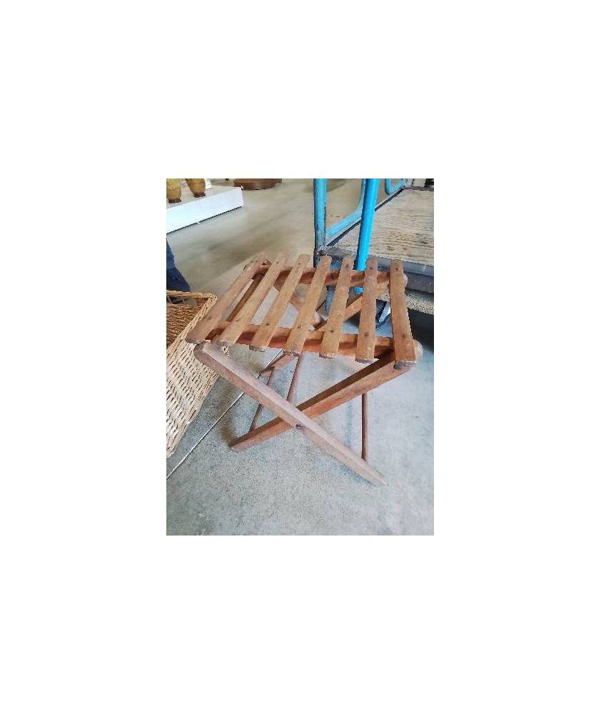TABOURET PLIANT BOIS AJOURÉ DÉBUT XXE