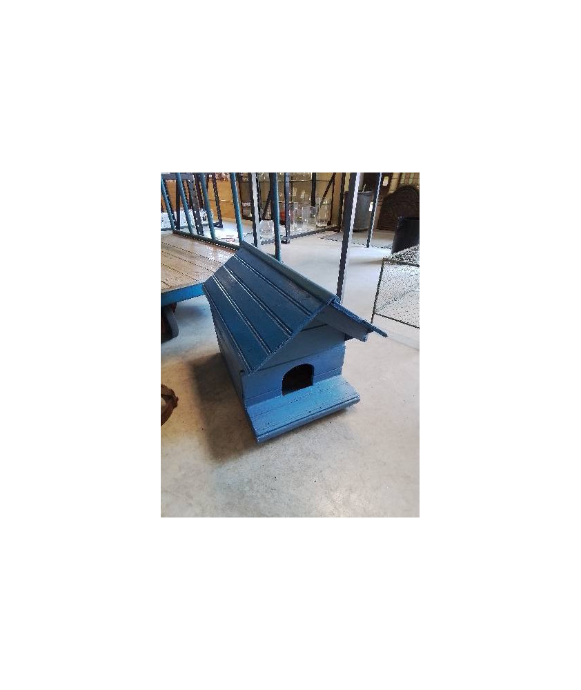 NICHE A OISEAUX BOIS PEINT BLEU