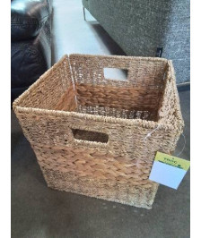 CAISSE CARRÉE VANNERIE A POIGNÉES