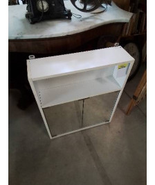 MEUBLE MURAL DE SALLE DE BAIN BOIS BLANC 2 PORTE MIROIR 