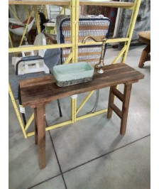 CONSOLE  LAVE MAIN  BOIS RECYCLÉ CÉRAMIQUE ROBINETTERIE LAITON
