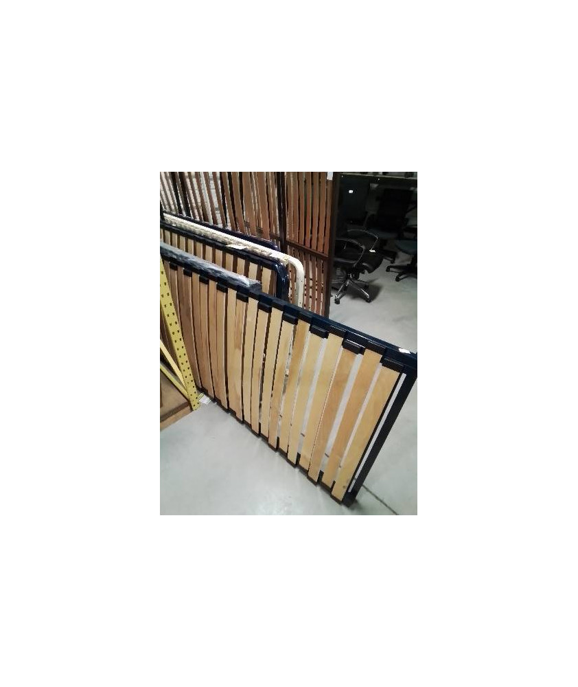 SOMMIER CADRE A LATTES MÉTAL BLEU EXTENSIBLE DE 84 A 156X190CM
