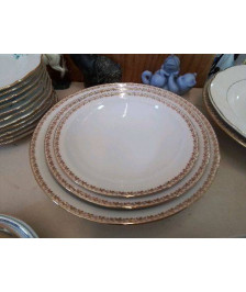 LOT DE 3 PLAT EN PORCELAINE BORDURE DORÉ 