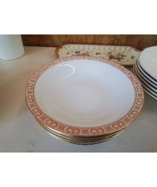 LOT DE 6 ASSIETTES BORDURE DORÉ 