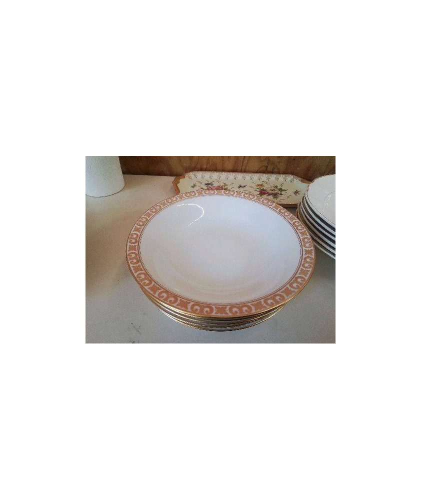 LOT DE 6 ASSIETTES BORDURE DORÉ 