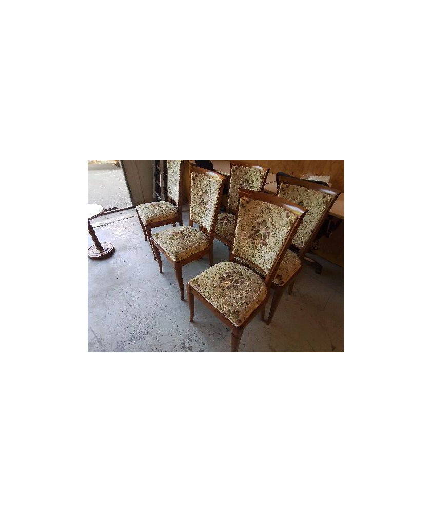 CHAISE EN BOIS TAPISSÉE MOTIF FLORAL
