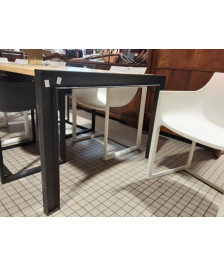 TABLE CHENE CLAIR PIETEMENT MÉTAL INDUSTRIEL 240X110