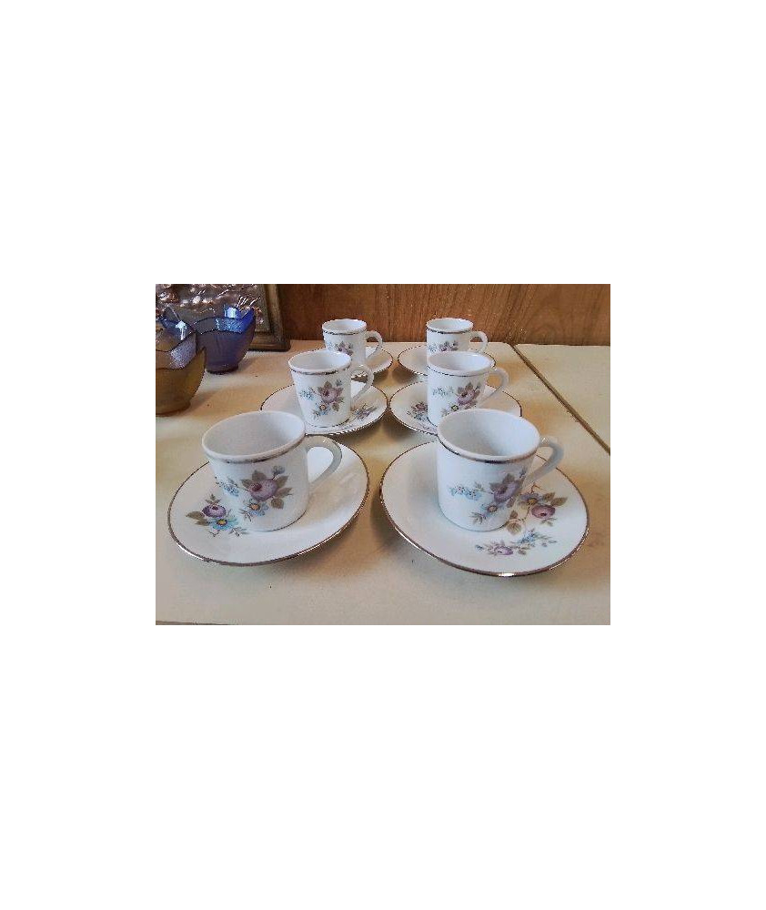 LOT DE 6 TASSES A CAFE AVEC SOUCOUPE 