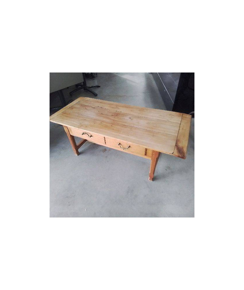 TABLE BASSE RUSTIQUE 2 TIROIRS 