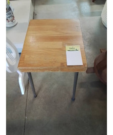 TABOURET PIÈTEMENT MÉTAL CHROMÉ ASSISE BOIS CLAIR 