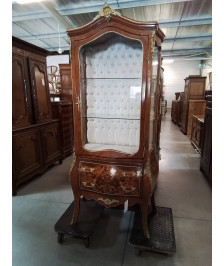 ARGENTIER STYLE LOUIS XV BOIS DE ROSE MARQUETÉ GARNITURES BRONZE 