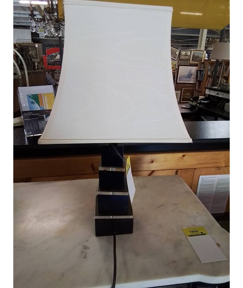 LAMPE PAGODE BOIS ET PLEXIGLAS AJ ECRU