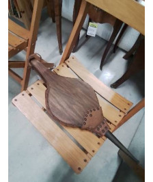 SOUFFLET DE CHEMINÉE BOIS ET CUIR FAUVE 